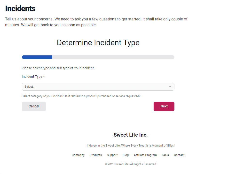 Incident form