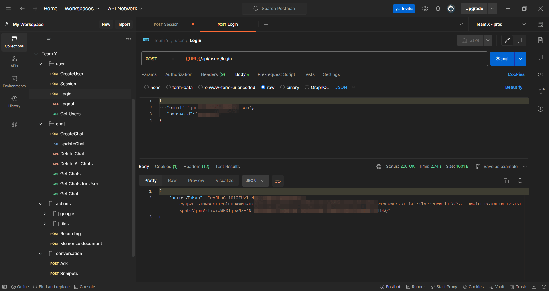 Team Y app - project structure